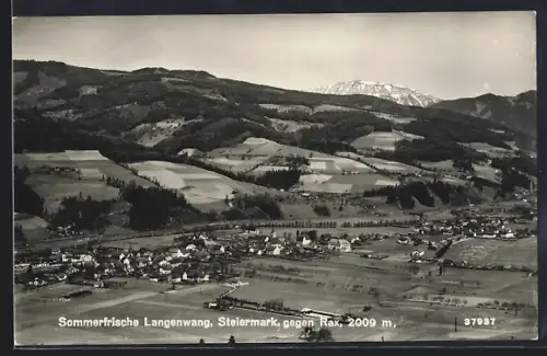 AK Langenwang /Steiermark, Gesamtansicht gegen Rax