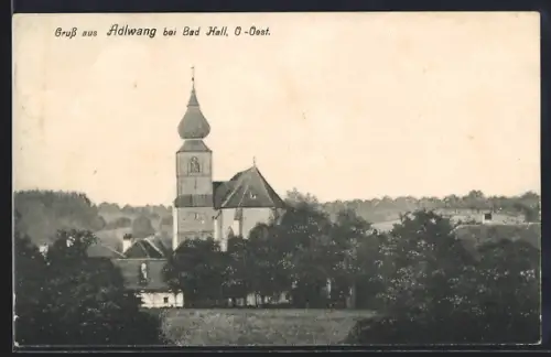 AK Adlwang bei Bad Hall, Teilansicht mit Kirche