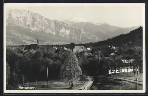 AK Abtsdorf, Ortsansicht von der Landstrasse aus