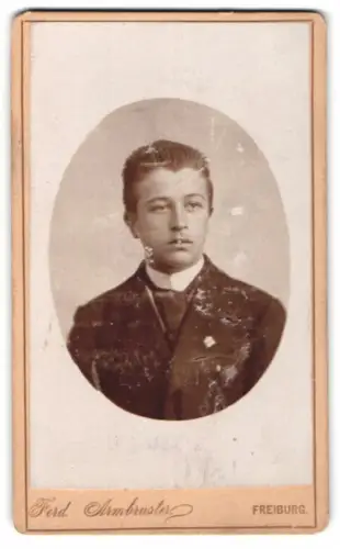 Fotografie Ferd. Armbruster, Freiburg, Kaiserstrasse 116, Porträt eines jungen Mannes