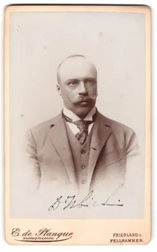 Fotografie E. de Planque, Friedland, Porträt Dr. Alfred von Izbicki, Arzt Dr. Brehmer Lungenheilanstalt Görbersdorf