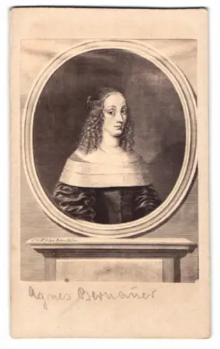 Fotografie Carl Jochner, Augsburg, Porträt Agnes Bernauer, Geliebte von Albrecht III. der Fromme