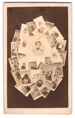 Fotografie König Ludwig II. von Bayern, Elisabeth von Österreich Sissi, kgl. Familie, Fotomontage