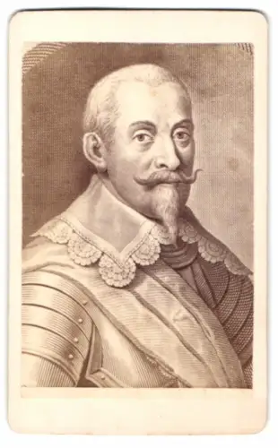 Fotografie König Gustav II. Adolf von Schweden in Rüstung