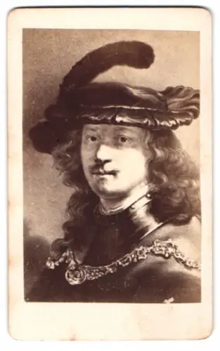 Fotografie Portrait des Maler Rembrandt, nach einem Gemälde