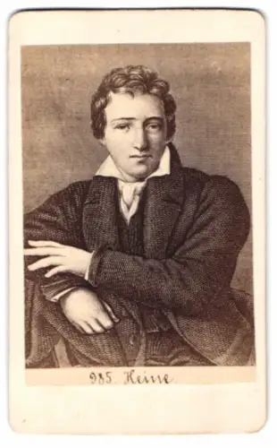 Fotografie Portrait Heinrich Heine, nach einem Stich