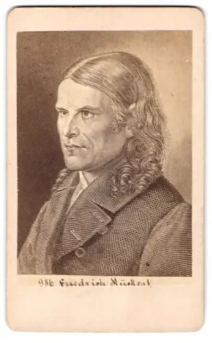Fotografie Dichter Friedrich Rückert, nach einem Stich