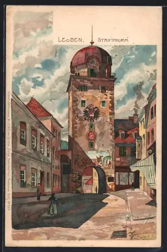 Lithographie Leoben, Stadtturm