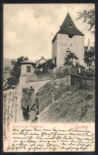 AK Leoben, Partie an der Stadtmauer