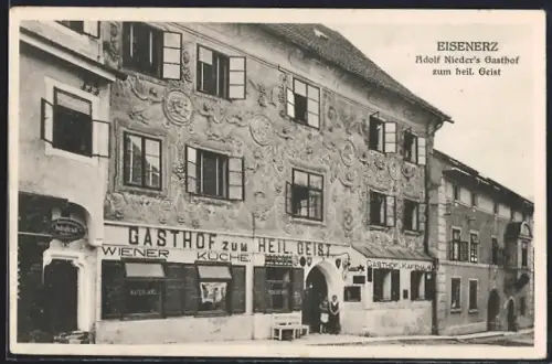 AK Eisenerz, Adolf Nieder`s Gasthof zum heil. Geist