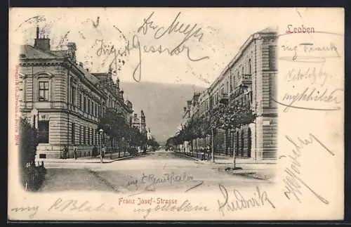 AK Leoben, Partie an der Franz-Josef-Strasse