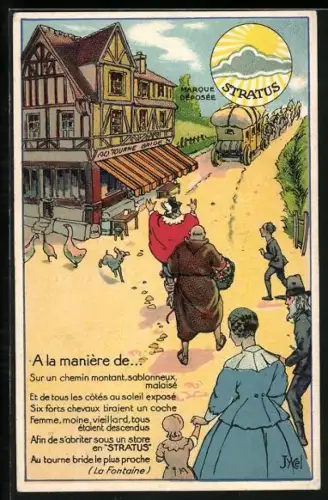 Künstler-AK Stratus Marque Déposee, Markisenwerbung