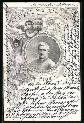 Lithographie Papst Pius X., Papstwahl Anno Domini 1903