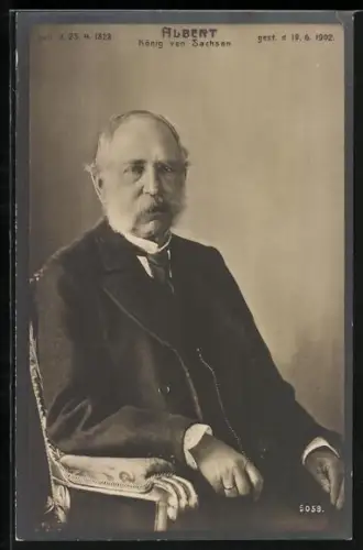 AK Sterbekarte König Albert von Sachsen, geb. 23.4.1828, gest. 19.6.1902
