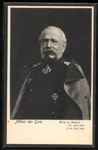 AK Porträt König Albert von Sachsen in Uniform