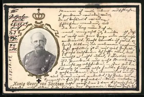 Präge-AK König Georg von Sachsen im Porträt