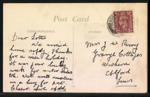 Künstler-AK Polizist nimmt den Bericht nach dem einem Feuer, Unlce and I were in the parlour when it started