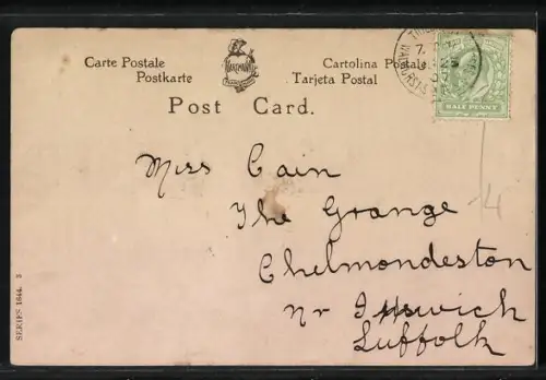 Lithographie Mann sieht wie ein Polizist mit einer Frau spricht, A Spoon