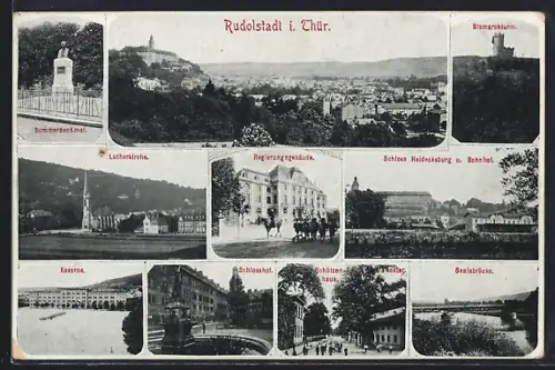 AK Rudolstadt i. Thür., Schloss Heidecksburg, Regierungsgebäude, Lutherkirche