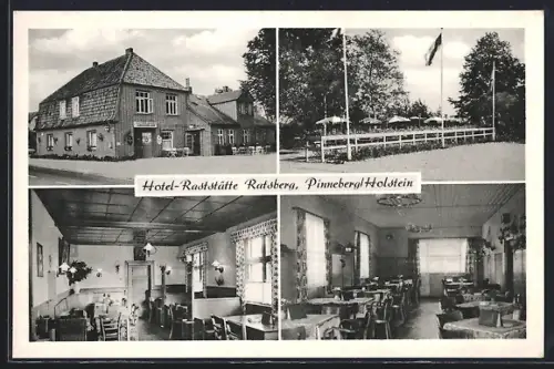 AK Pinneberg /Holstein, Hotel-Raststätte Ratsberg, Inh. Lucie Härtel, Gasthaus, Wintergarten