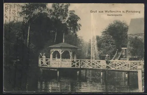 AK Wulfsmühle b. Pinneberg, Gartenpartie