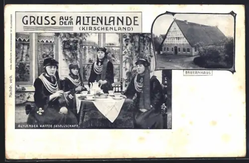 AK Altenlande, Altländer Kaffeegesellschaft, Bauernhaus