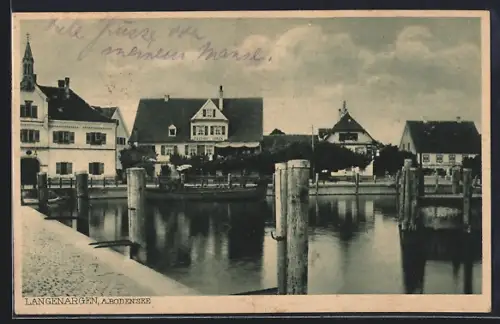 AK Langenargen, Hafenansicht am Bodensee