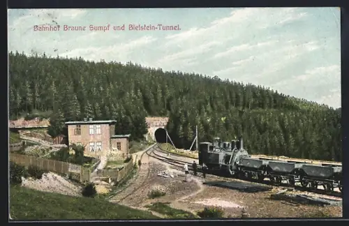 AK Braune Sumpf, Bahnhof, Bielstein-Tunnel, Harz-Zahnrad-Bahn
