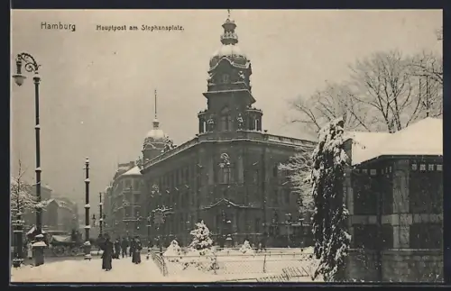 AK Hamburg-Neustadt, Hauptpost am Stephansplatz