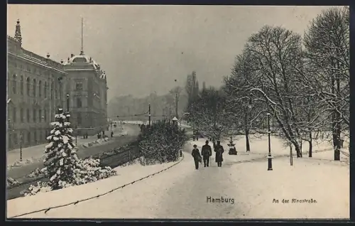 AK Hamburg-Neustadt, An der Ringstrasse, Winteransicht