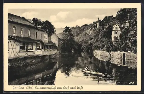 AK Gemünd-Eifel, Zusammenfluss von Olef und Urft