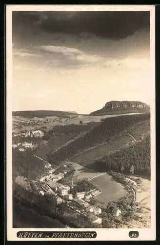 AK Hütten / sächs. Schweiz, Pfaffenstein, Ortsansicht