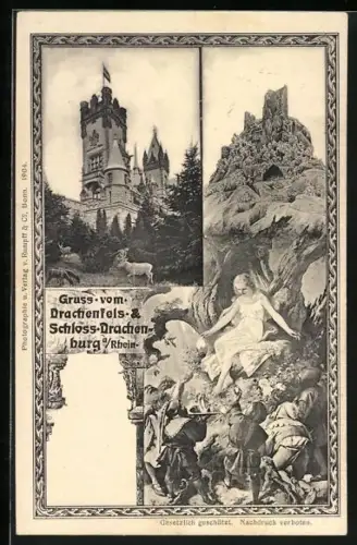 AK Drachenfels a. Rhein, Drachenfels, Schloss Drachenburg