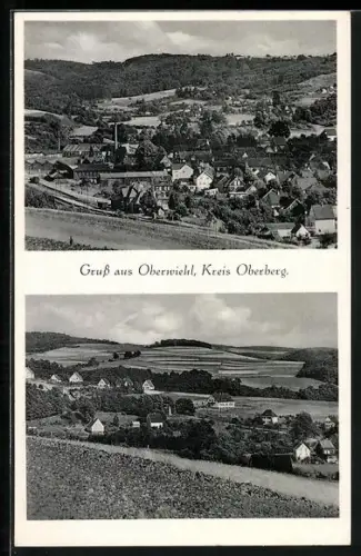 AK Oberwiehl /Oberberg, Ortsansicht, Landschaft