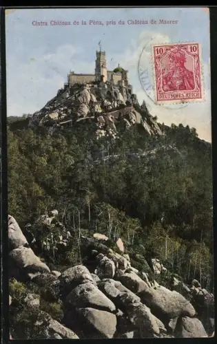 AK Pèna, Cintra Chateau de la Pèna, pris du Chateau de Maures