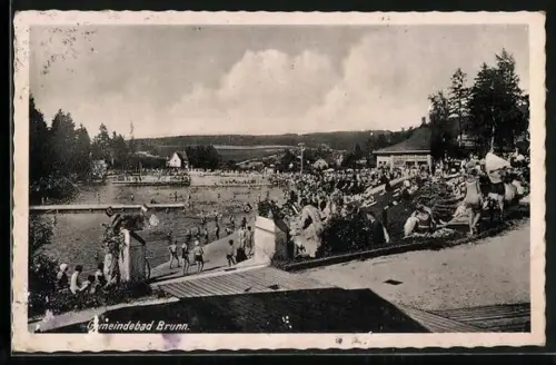 AK Brunn b. Auerbach, Gemeindebad, 