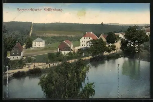 AK Grillenburg, Teich, Häuserensemble