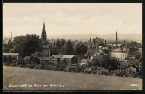 AK Wilsdruff /Sa., Blick vom Kirschberg auf den Ort