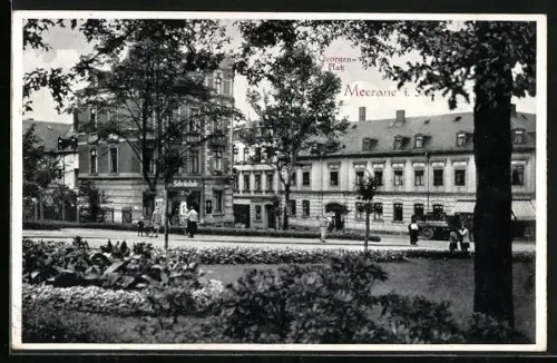 AK Meerane i. S., Georgenplatz, Schokoladenladen