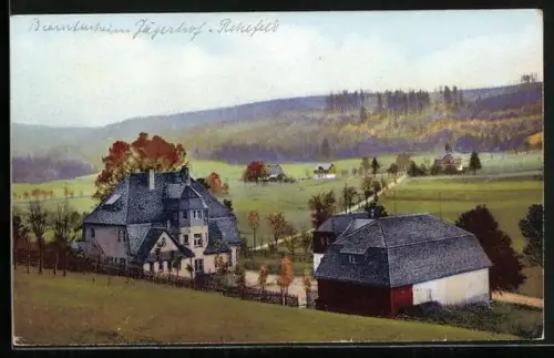 AK Rehefeld, Heim Jägerhof, Bauernhäuser, Rehefelder Tal