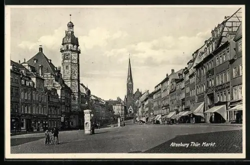 AK Altenburg /Thür., Markt mit Kirche