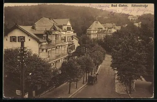 AK Bad Elster, Ritterstrasse, Villenansicht, Strassenpartie