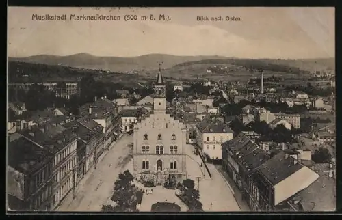 AK Markneukirchen, Rathaus, Blick nach Osten