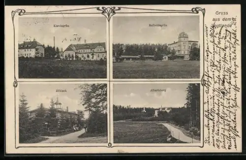 AK Karolagrün /Vogtland, Ortsansicht, Reiboldsgrün, Zöbisch, Albertsberg