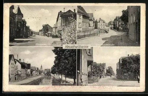 AK Heuchelheim / Giessen, Giessener Strasse, Brauhausstrasse, Bachstrasse, Wilhelmstrasse