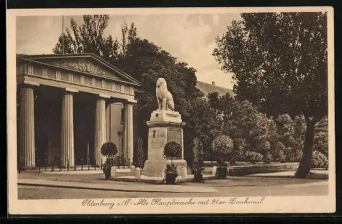 AK Oldenburg i. O., Alte Hauptwache mit 91er Denkmal