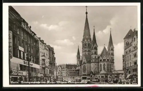 AK Berlin-Charlottenburg, Tauentzienstrasse, Kaiser-Wilhelm-Gedächtniskirche