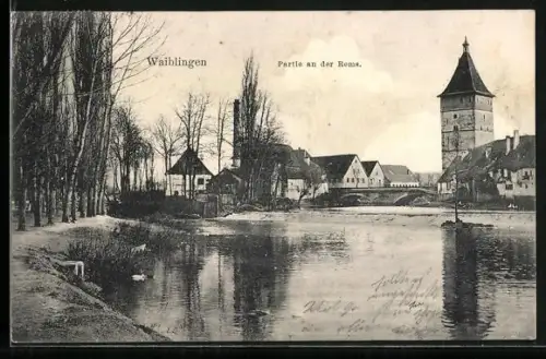 AK Waiblingen, Partie an der Rems