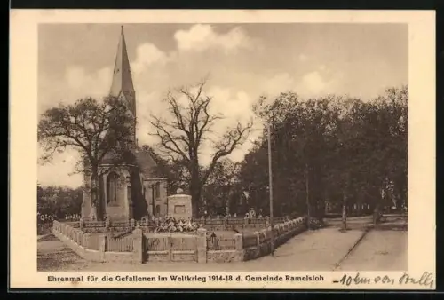 AK Ramelsloh, Ehrenmal für die Gefallenen im Weltkrieg 1914-18