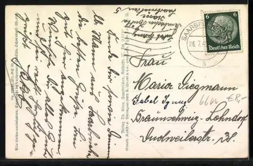 AK Saarbrücken, Flugzeugaufnahme des Ortes